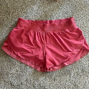 Lululemon pink running shorts